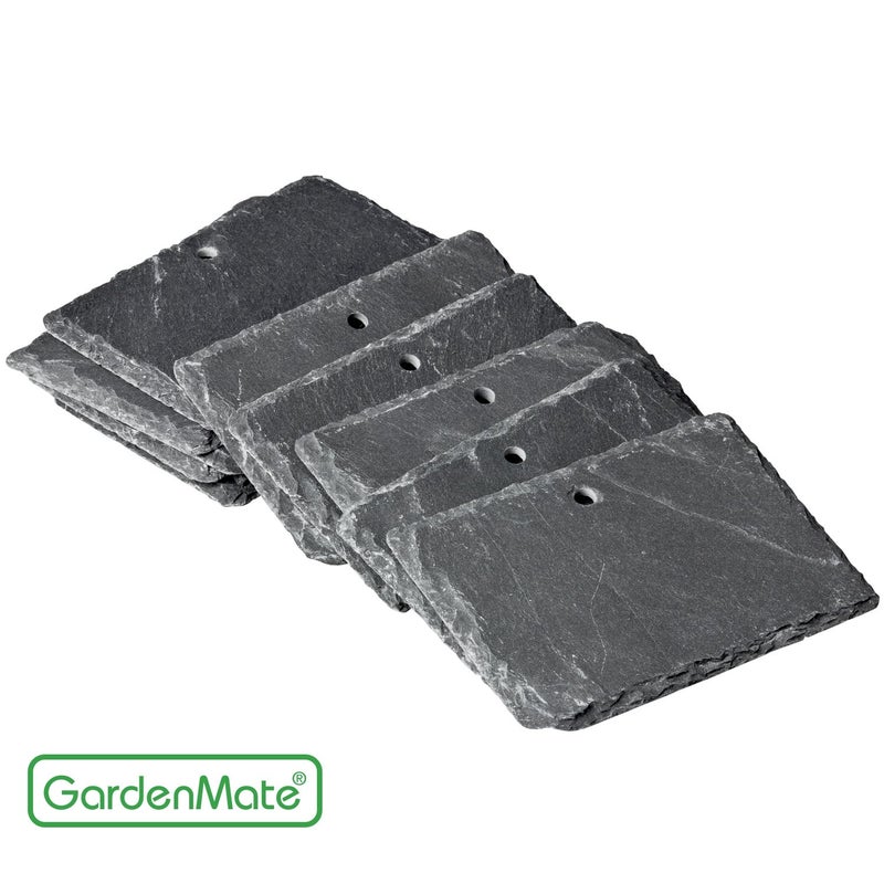 GardenMate 10-Pack Natural Style Slate Plant Labels (4"x 2 3/4") Hanging from a Stainless Steel Metal Rod (22") - Image 4